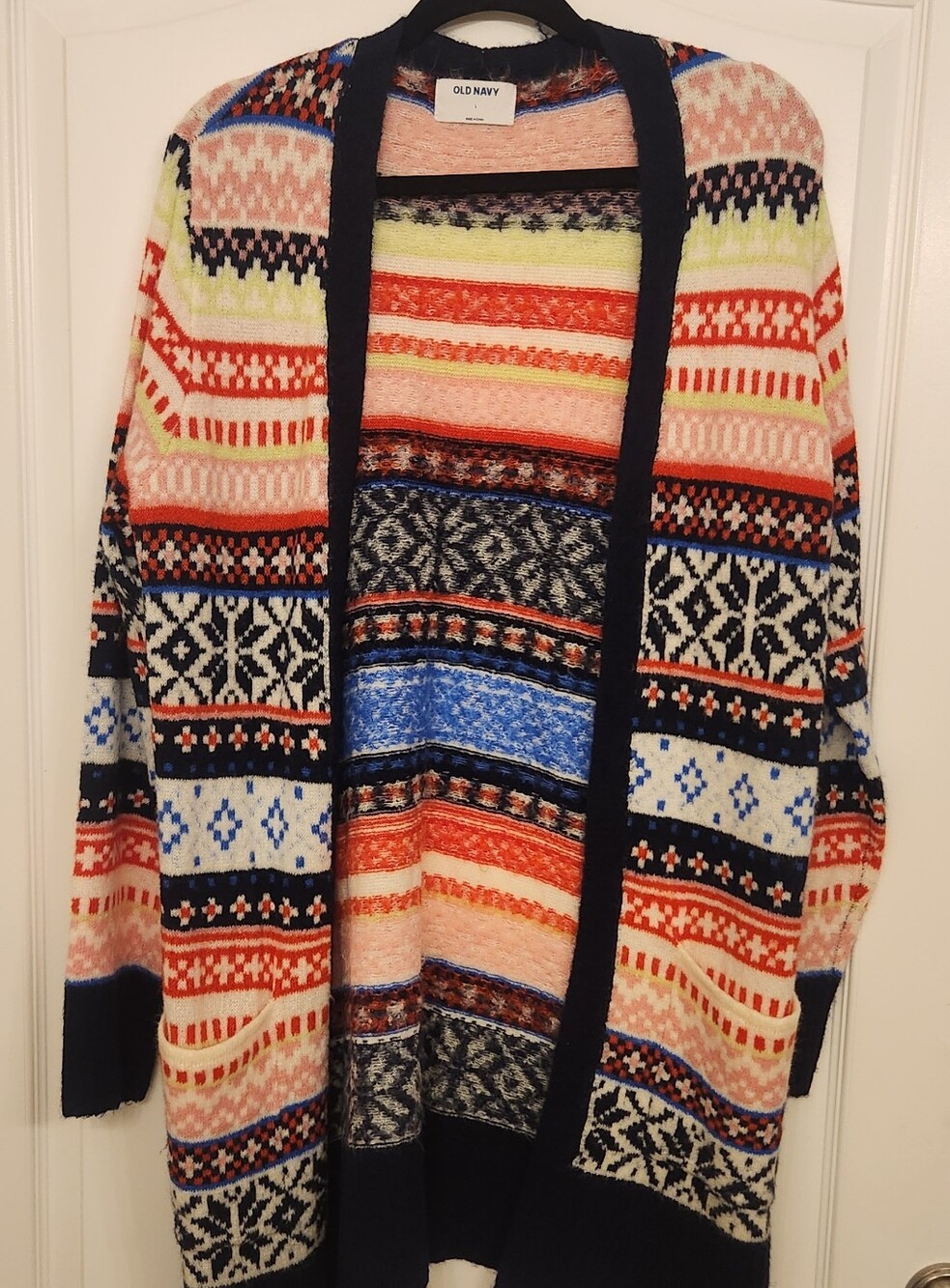 Old Navy Multicolor Fair Isle Knit Cardigan